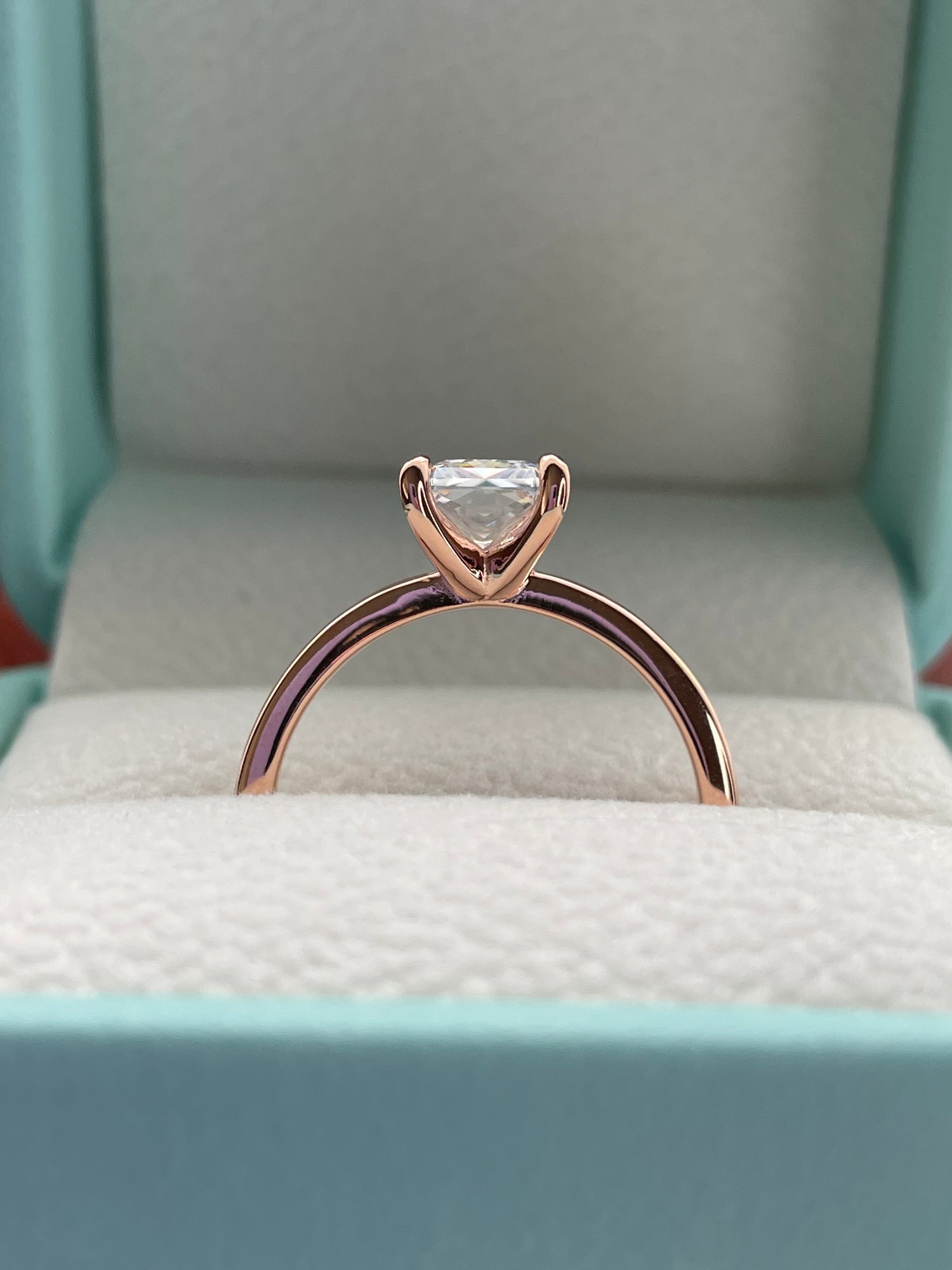 The Alessandra. Rose Gold Vermeil Engagement Ring with 2CT radiant Cut –  CupOfTea925